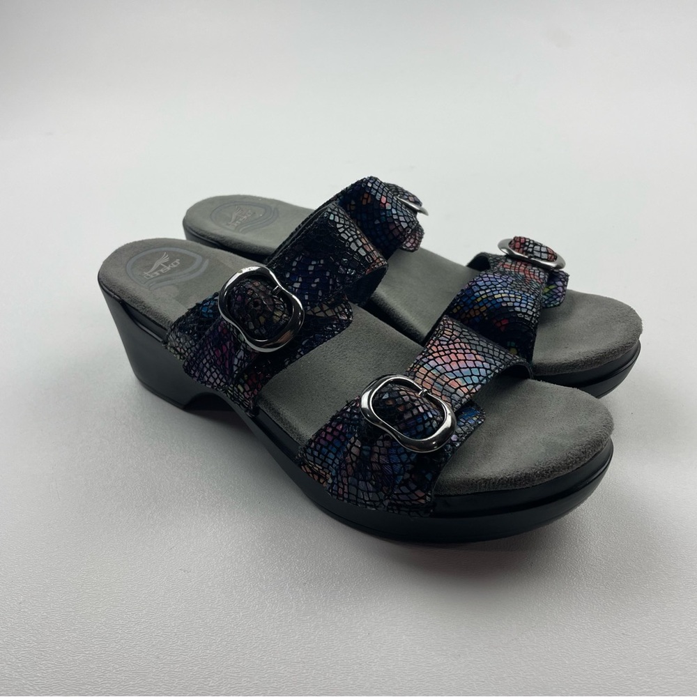 Dansko Sophie Spotted Glitter Sandals Clog Platform Size 38 7.5-8 - Picture 3 of 9